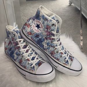 RARE Converse Knitted Floral All Stars NWOT